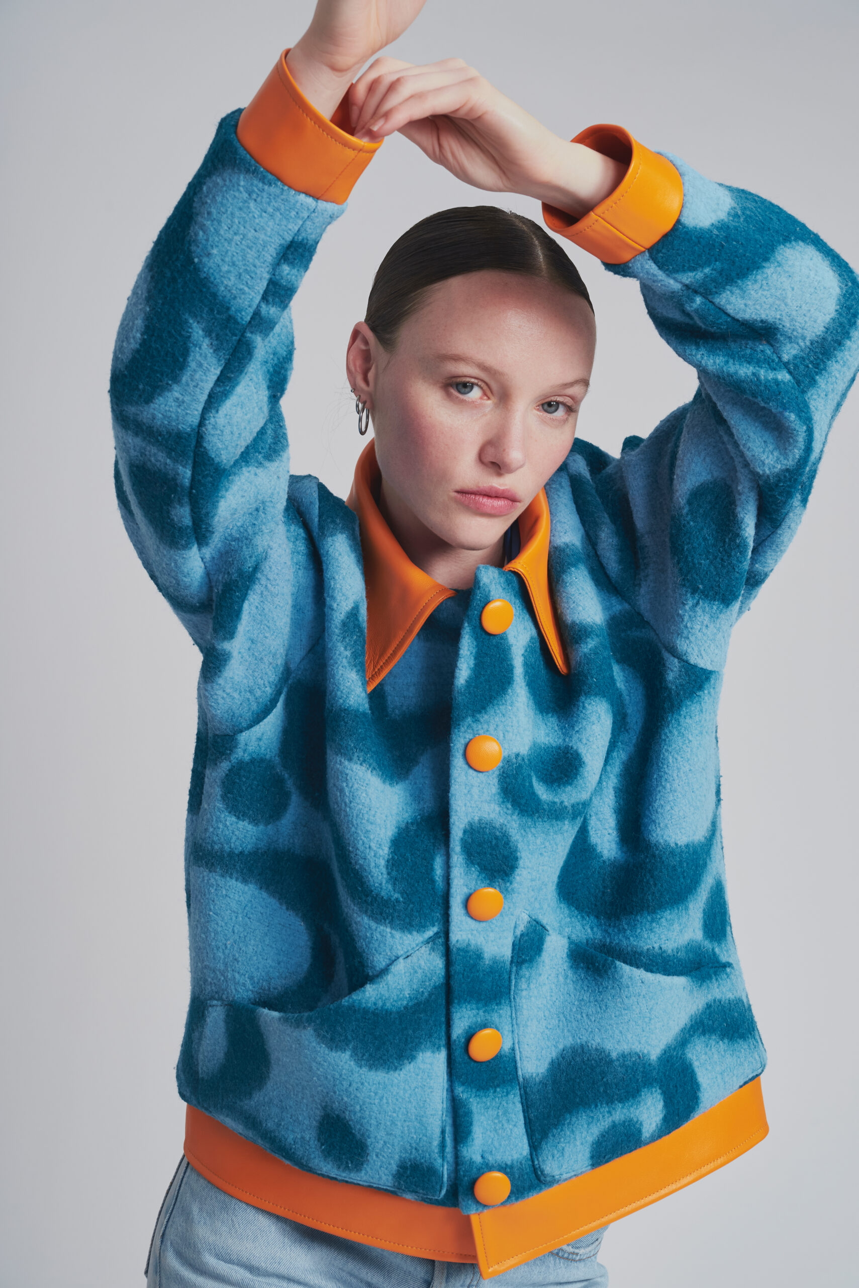 VESTE MISTRAL CUIR ORANGE