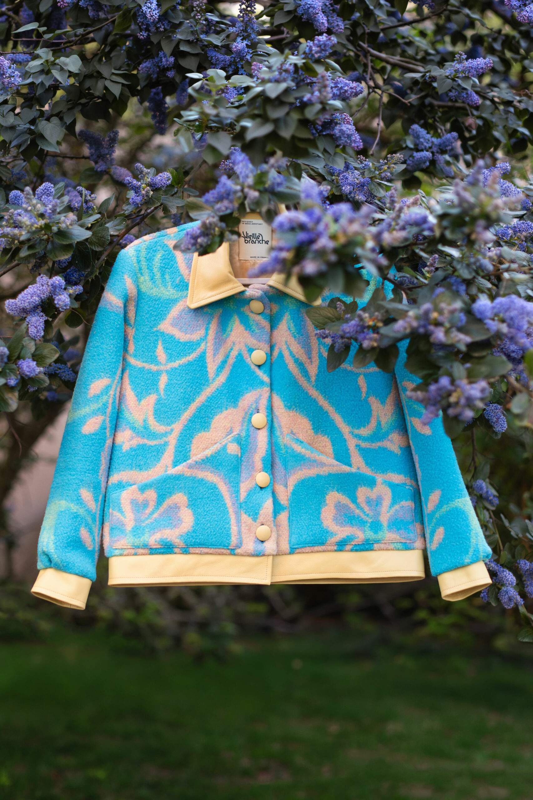 VESTE ROSÉE DU MATIN CUIR JAUNE