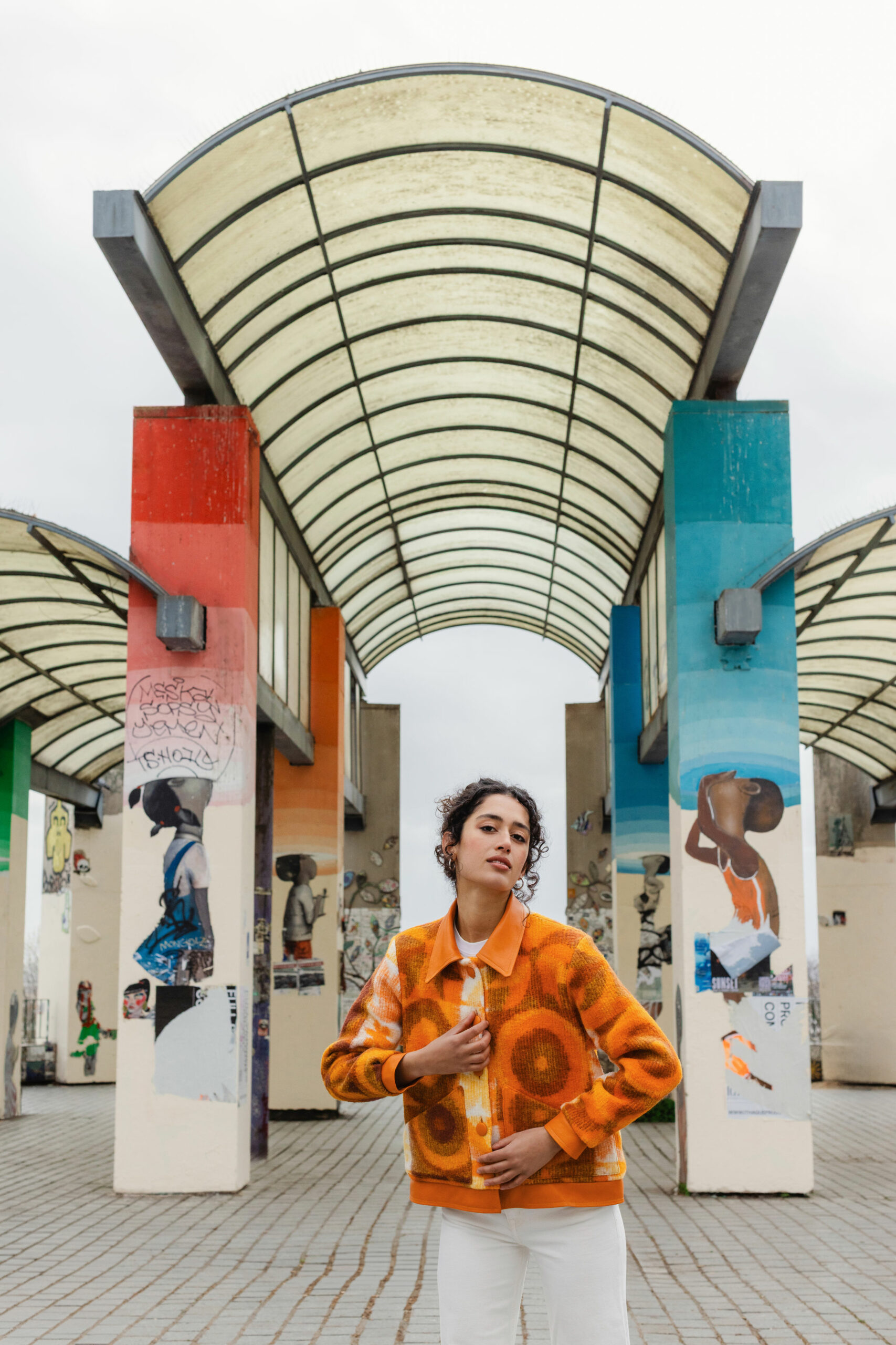 VESTE TRIPPY CUIR ORANGE