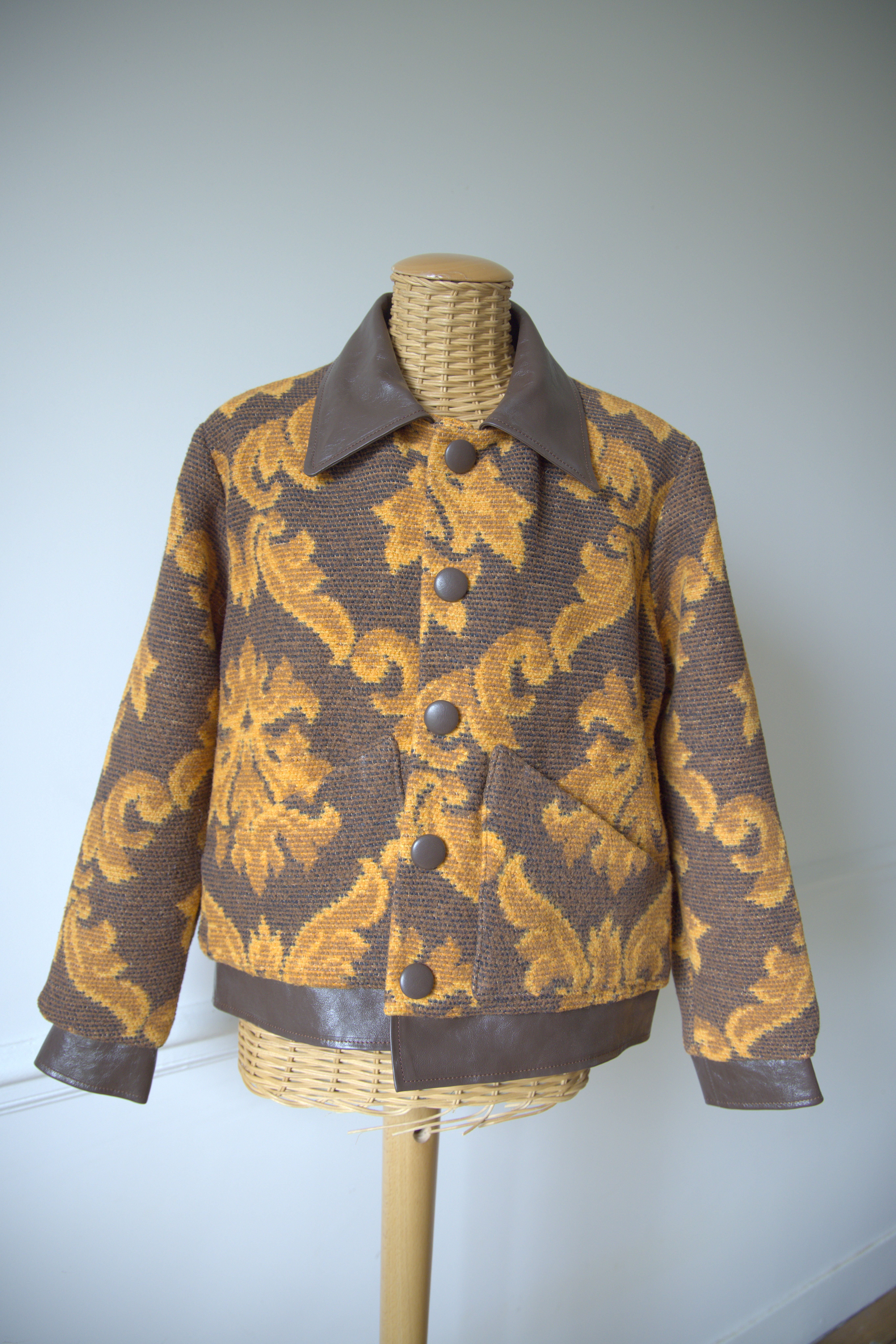 VESTE BAROCCO CUIR MARRON GLACE