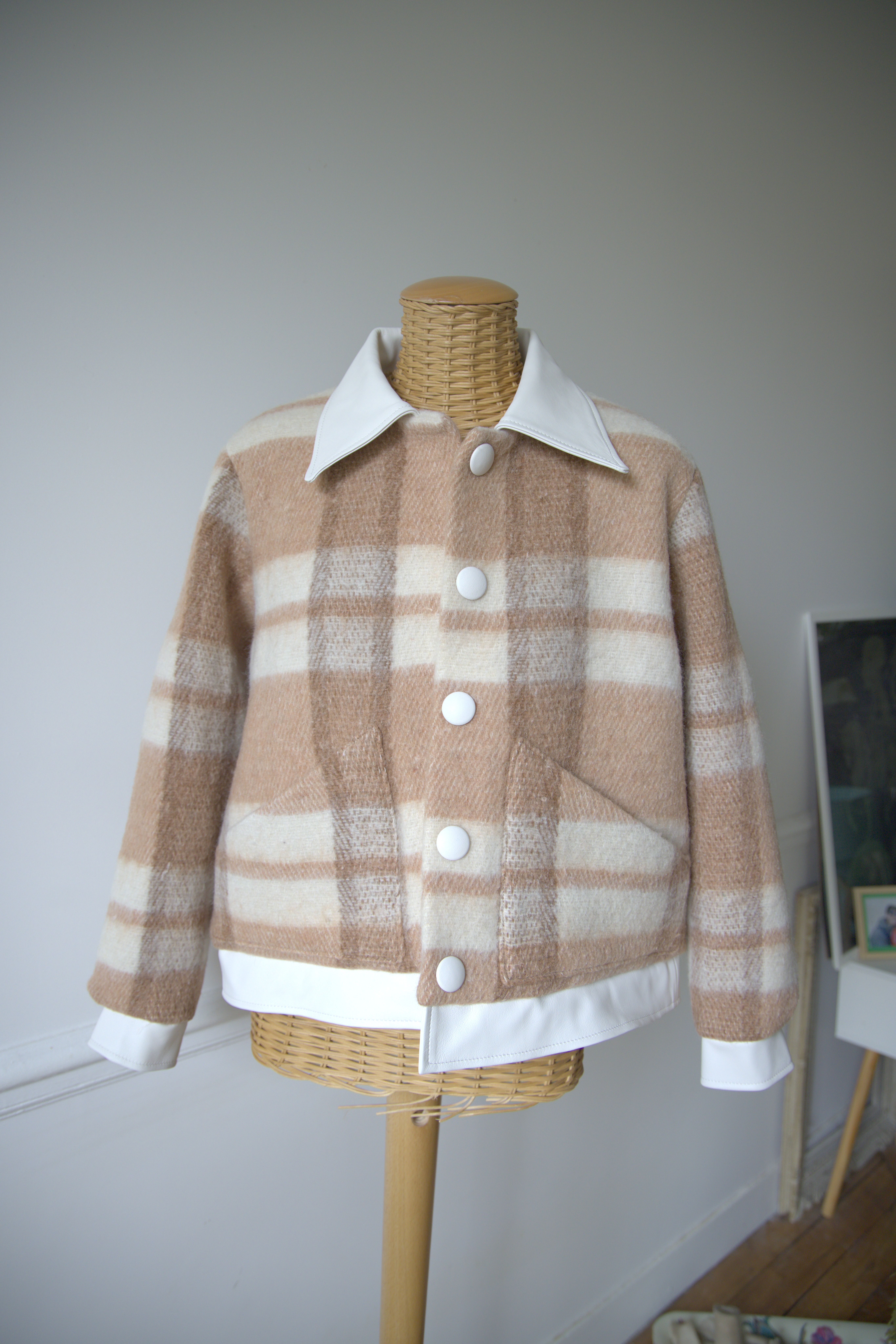 VESTE COZY CUIR BLANC