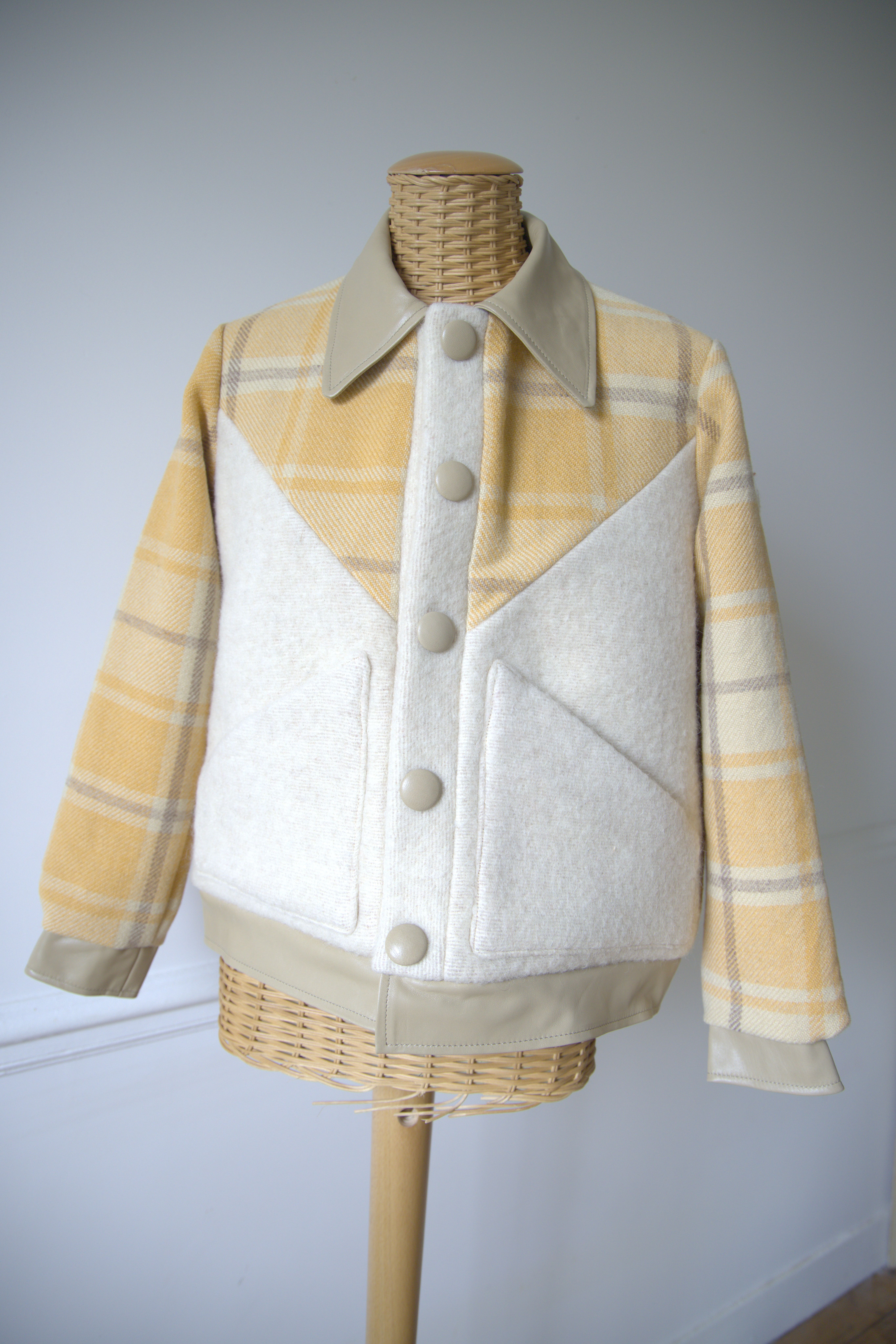 VESTE FEU DE BOIS CUIR BEIGE GLACÉ