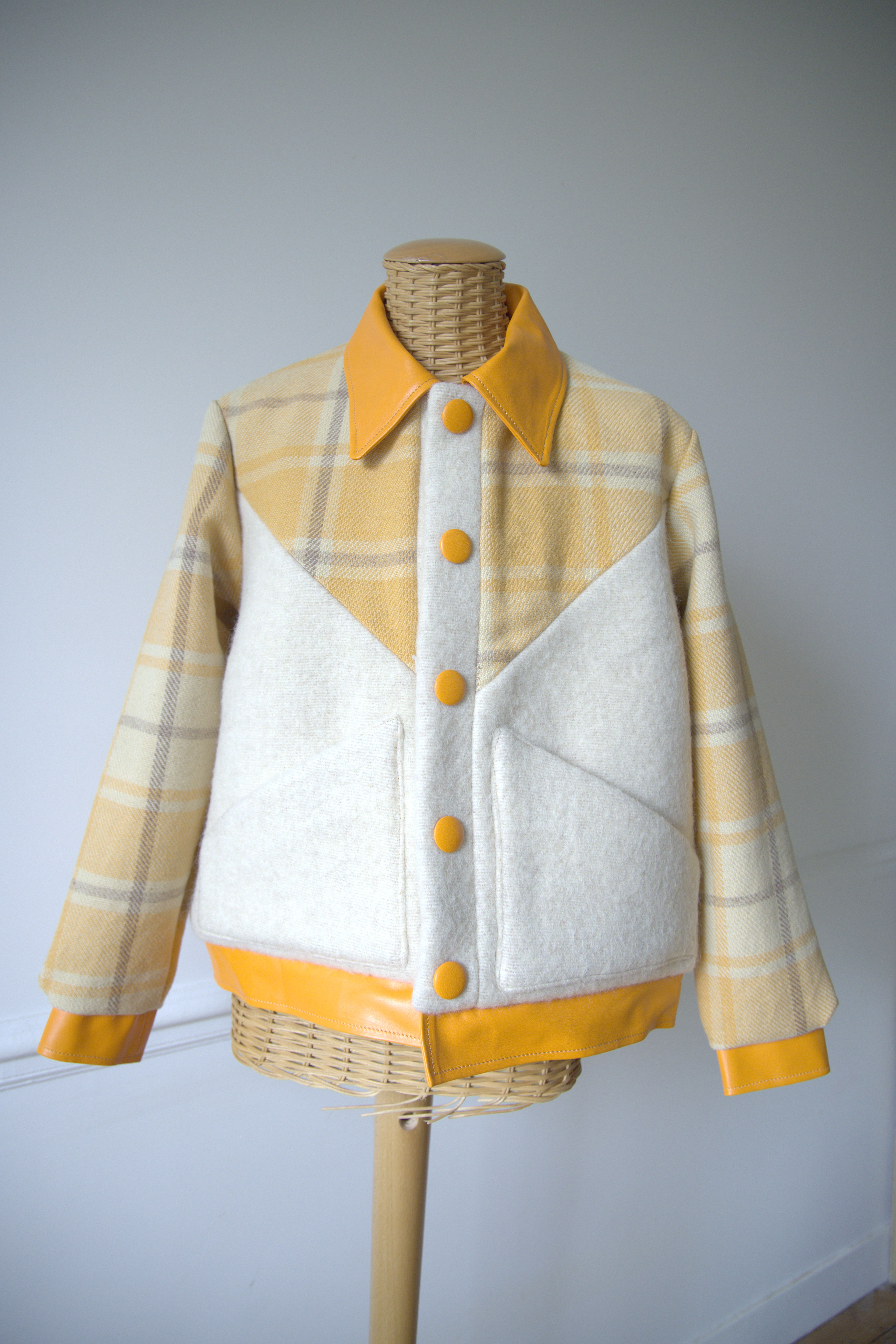 VESTE FEU DE BOIS CUIR ORANGE