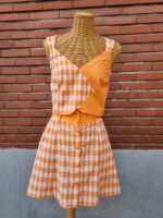 JUPE MINI VICHY ABRICOT