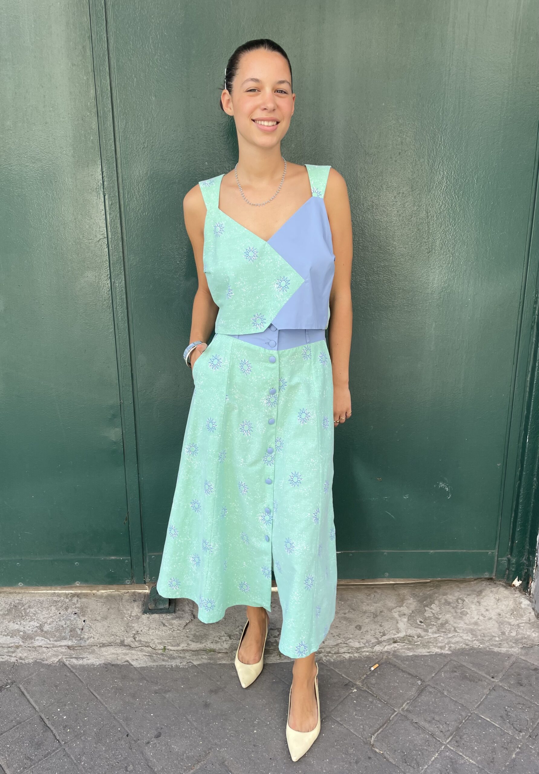 JUPE MIDI SOLEIL BLEU – Image 4