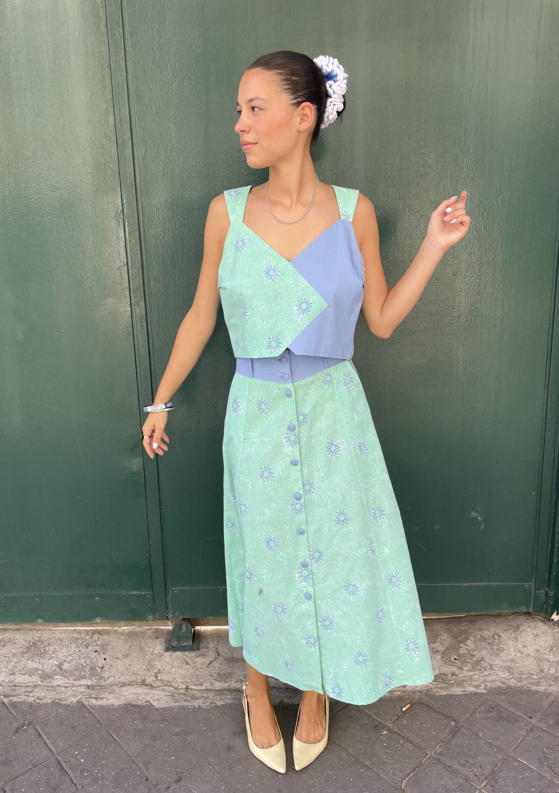 JUPE MIDI SOLEIL BLEU – Image 3