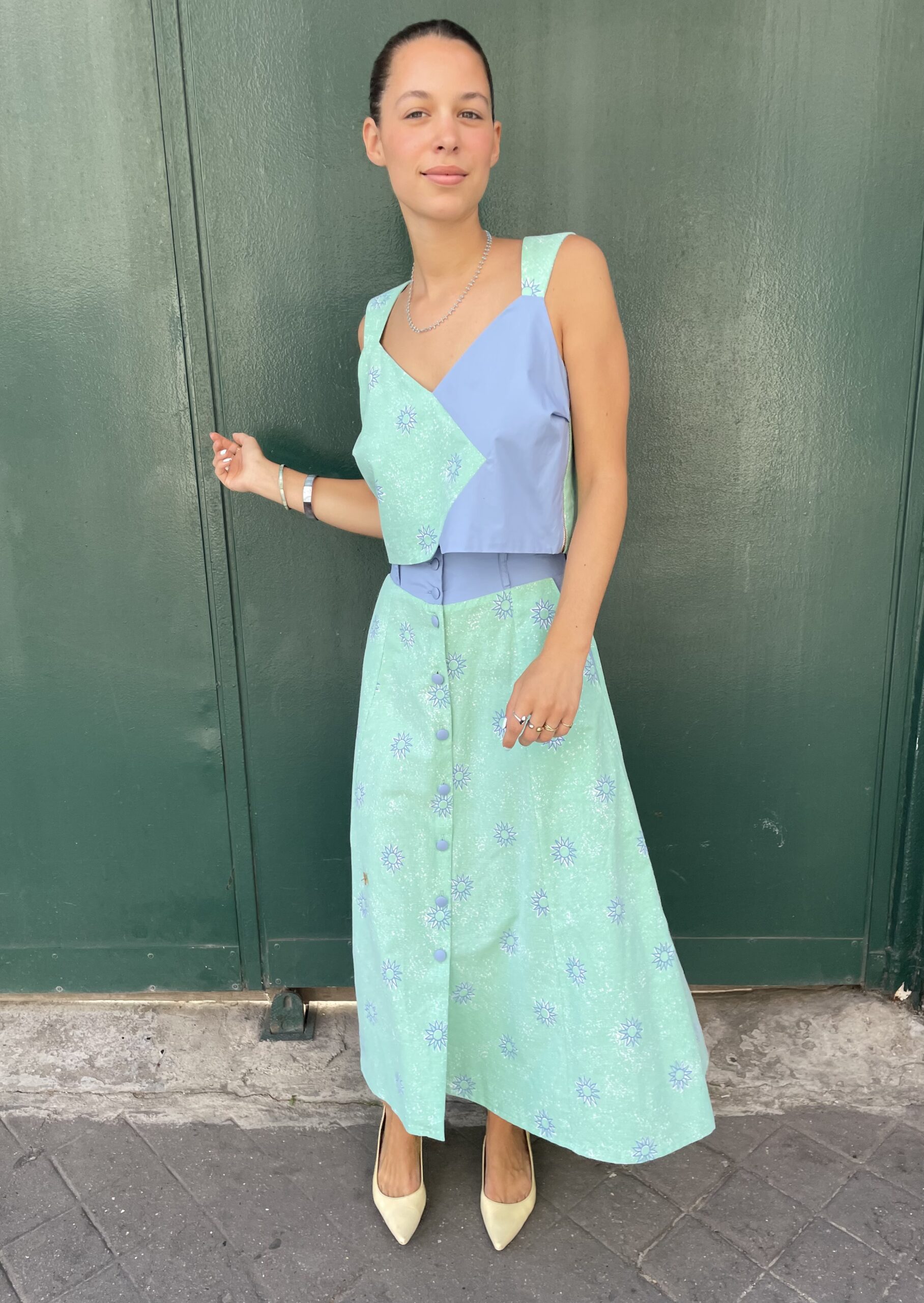 JUPE MIDI SOLEIL BLEU – Image 2