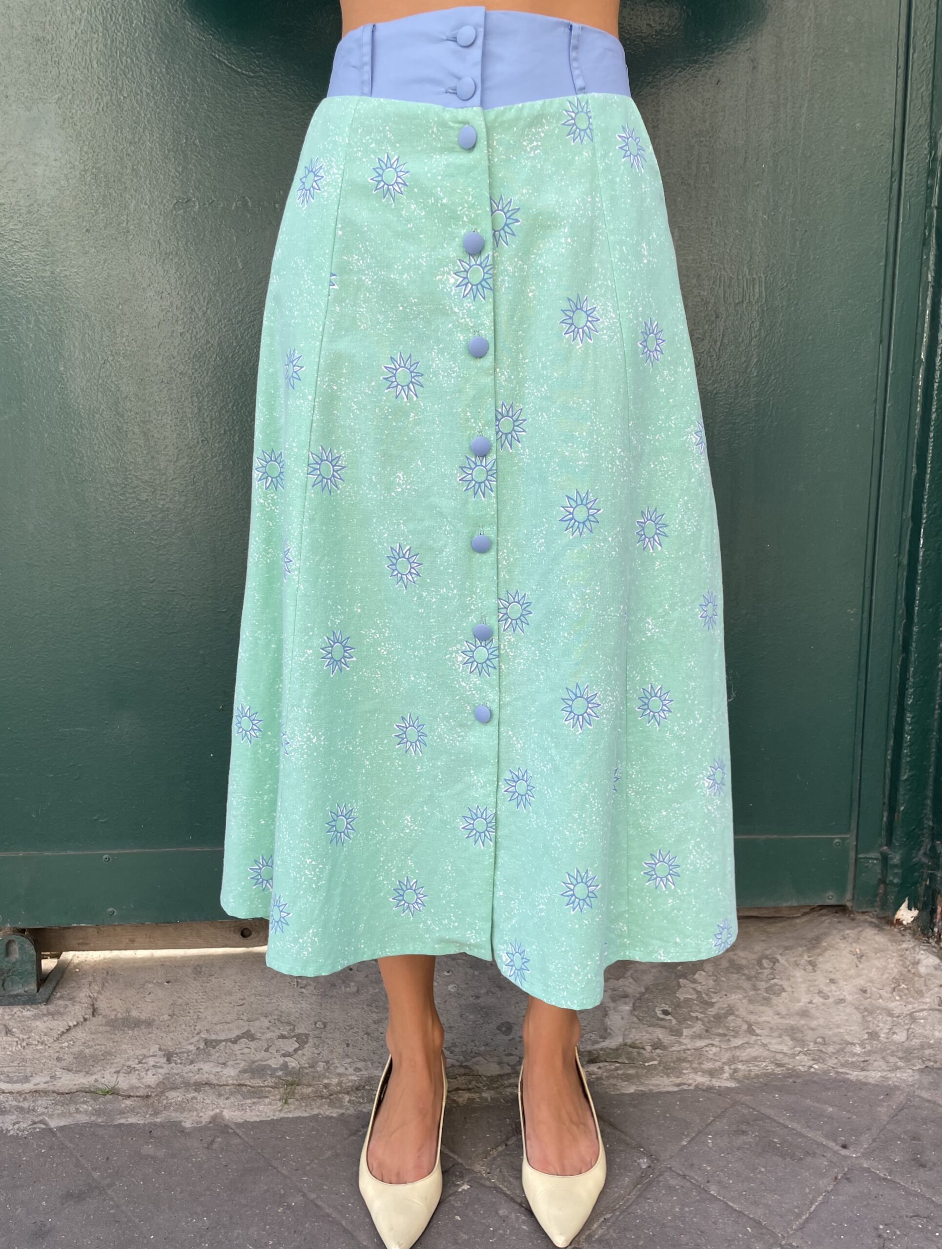 JUPE MIDI SOLEIL BLEU – Image 6