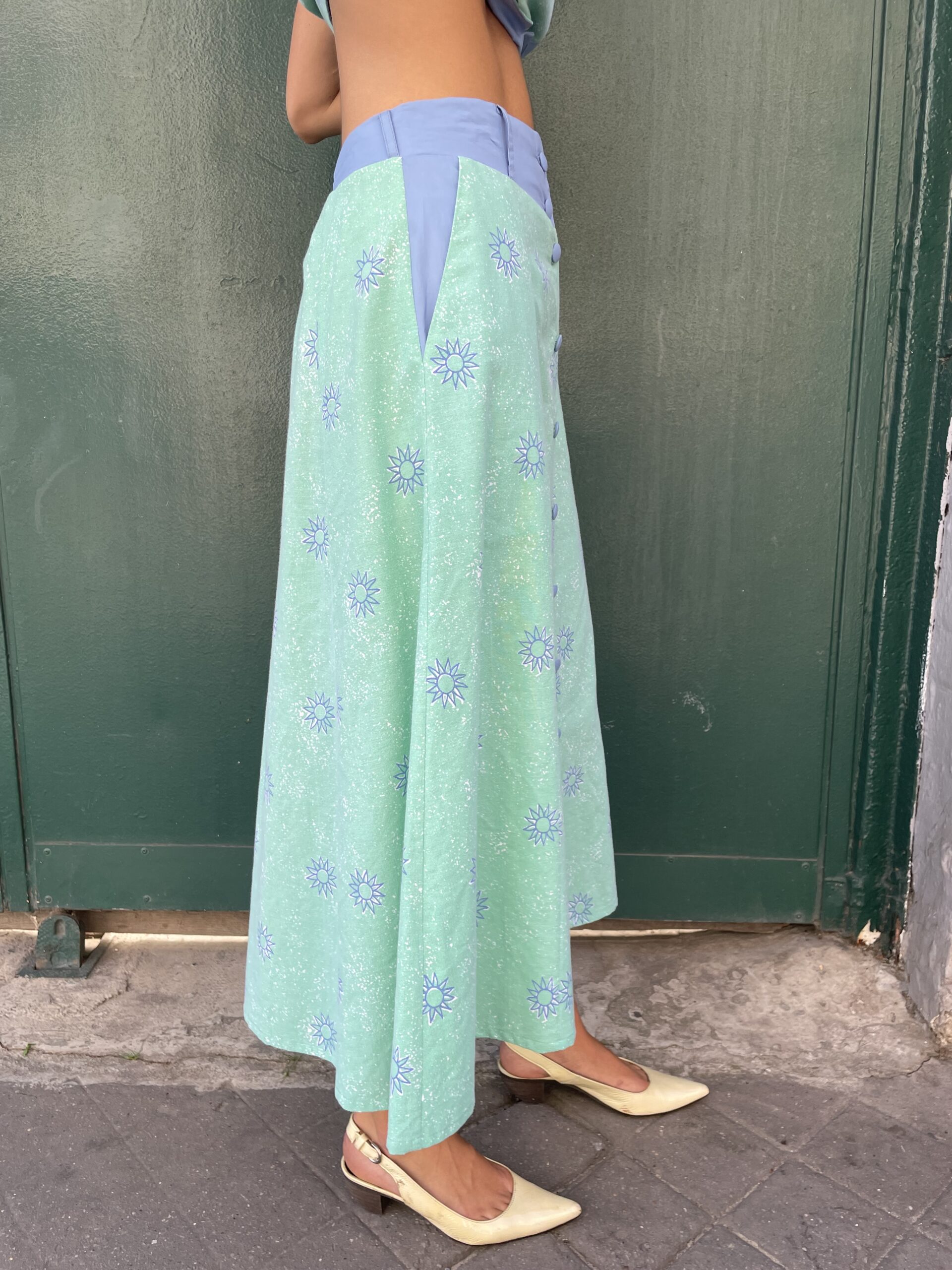 JUPE MIDI SOLEIL BLEU – Image 7