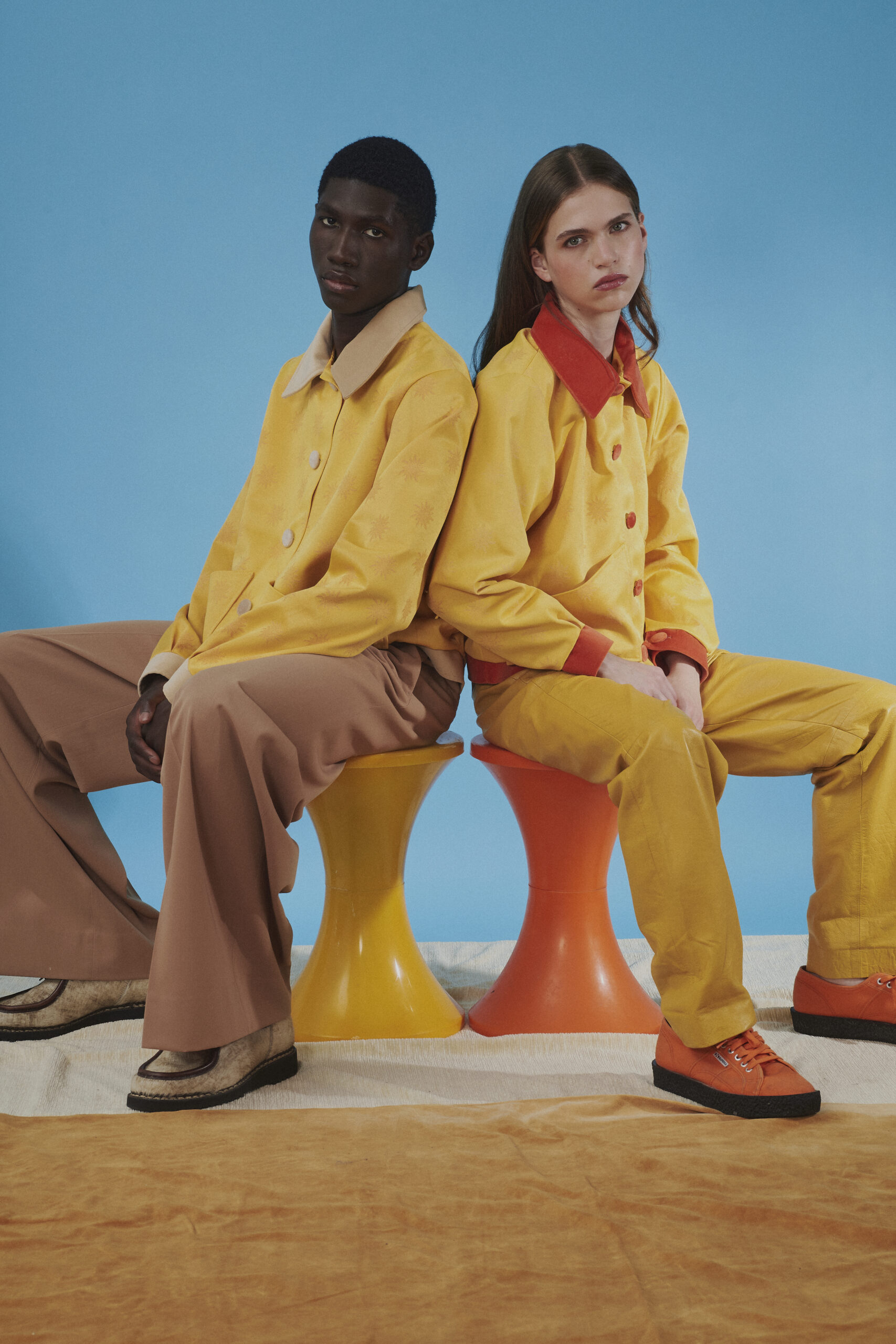 VESTE ROI SOLEIL VELOURS ORANGE – Image 4