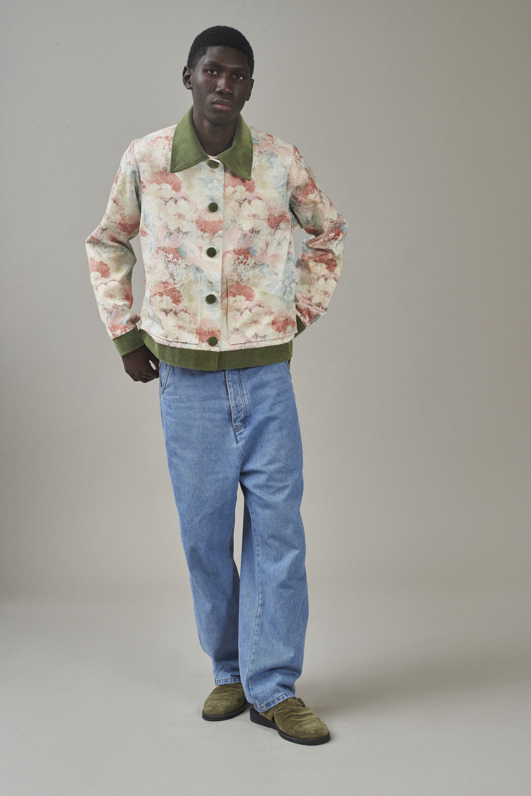 VESTE COROLLE VELOURS VERT – Image 3