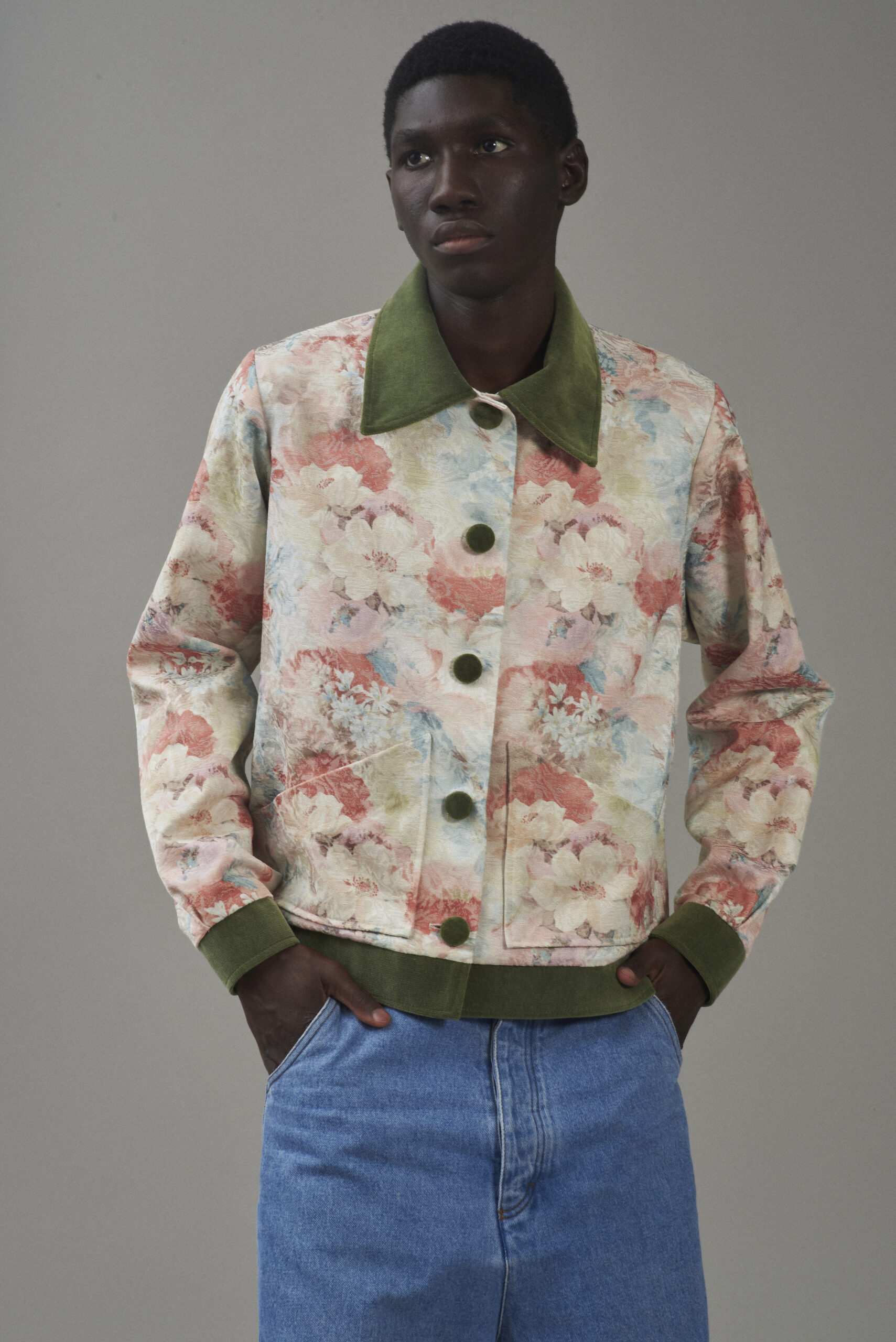 VESTE COROLLE VELOURS VERT